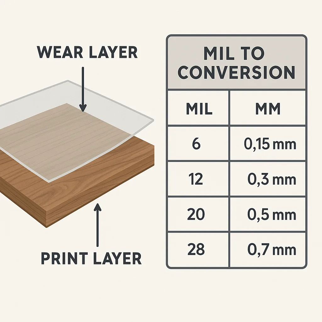 Graphic comparing vinyl wear layer thickness options